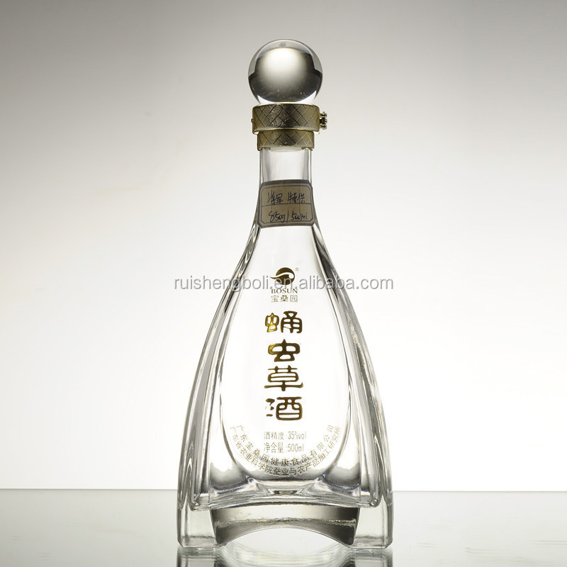 Impresión de logotipo en forma de torre Espíritus en botella de vidrio transparente elevar su marca Gam