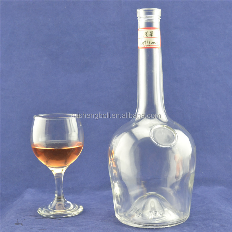 Botella de vidrio de sílex de tamaño personalizado para la superficie de limón y el material de cristal