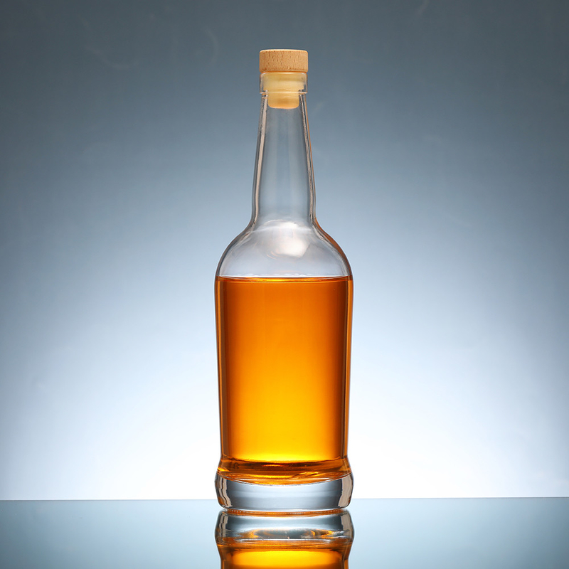 Botella de vidrio de vodka de color a medida 750 ml con material de vidrio de súper sílex