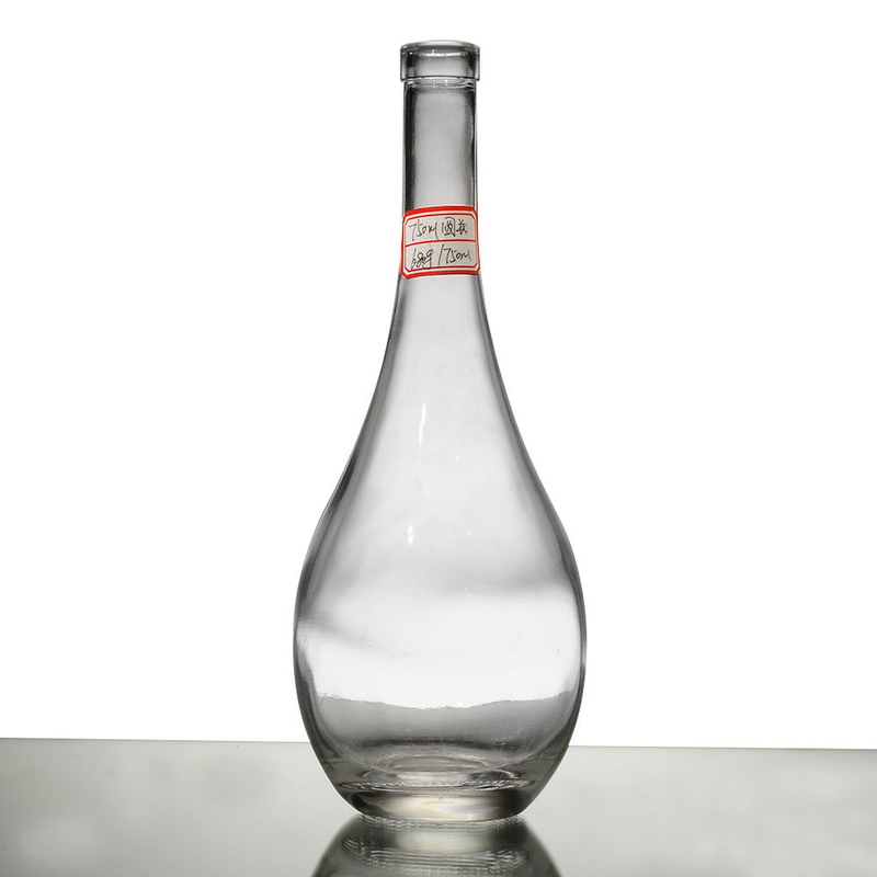 Botella de vidrio personalizada de 500 ml 750 ml 1 L de licor con material de vidrio de súper sílex