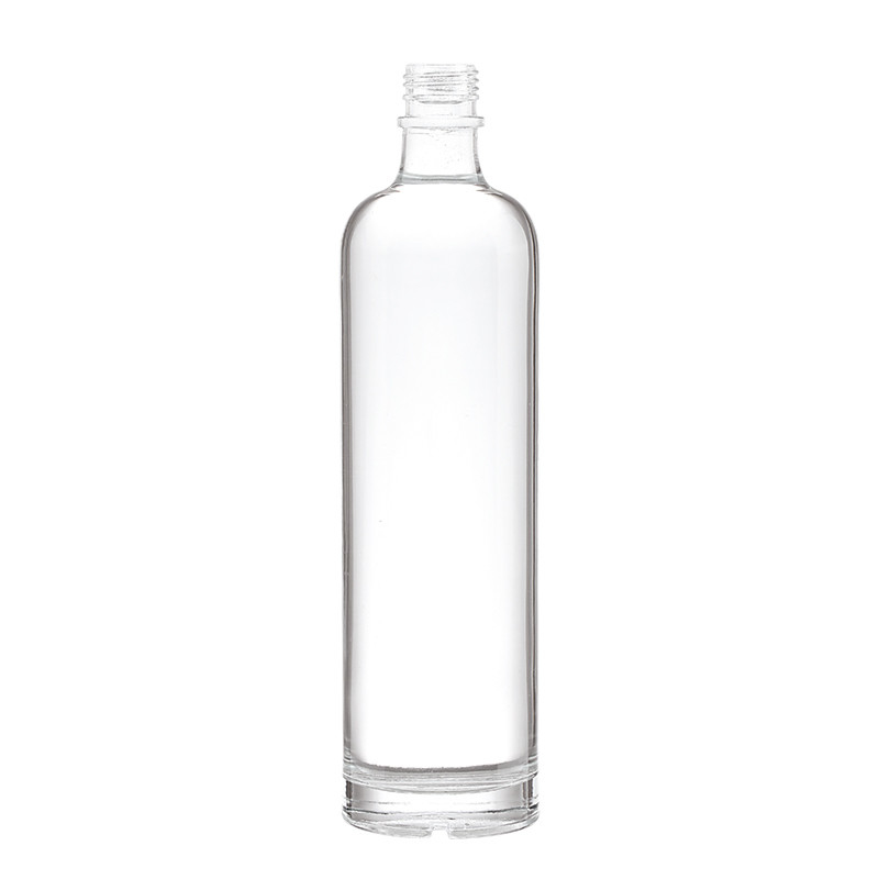 Botella de vidrio de 750 ml transparente o personalizable para vodka, licor y vino con tapa de tornillo