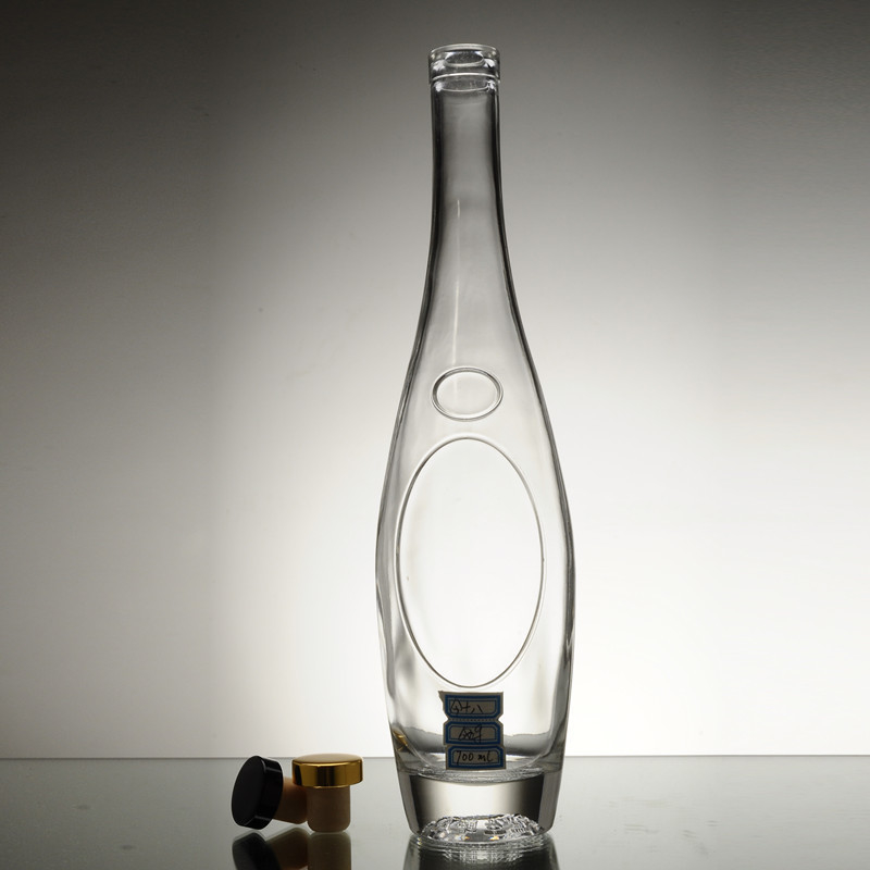 Material de vidrio de alta piedra 750 ml Botella de vidrio Botellas de aceite de oliva transparentes Tipo de corcho de sellado