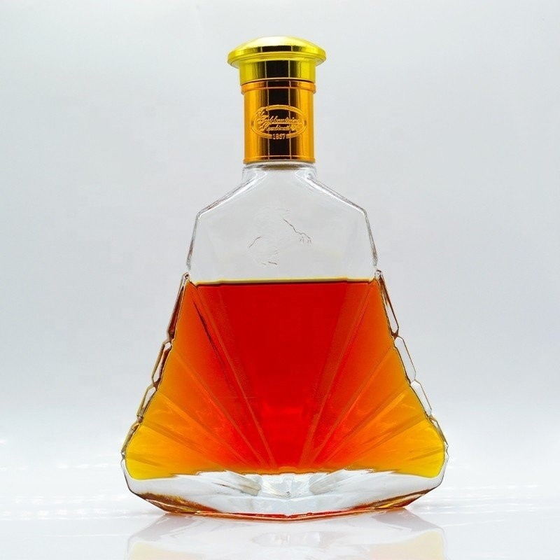 Botellas de Brandy Diseño personalizado Botella de licor vacía para botella de vidrio de vodka de 750 ml