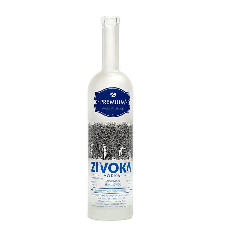 Botellas de vidrio de súper sílex para vodka whisky licor en 500ml 700ml 75cl de material congelado