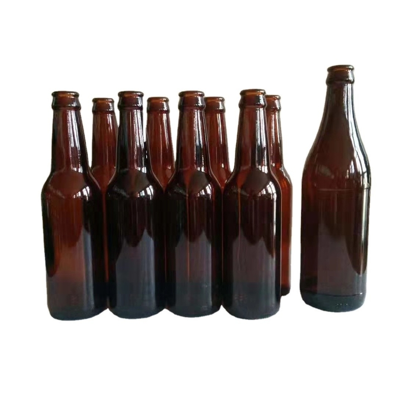 330 ml 500 ml Botella de color primario Corona Cap Ámbar Liquor Botella de vidrio de cerveza para uso directo