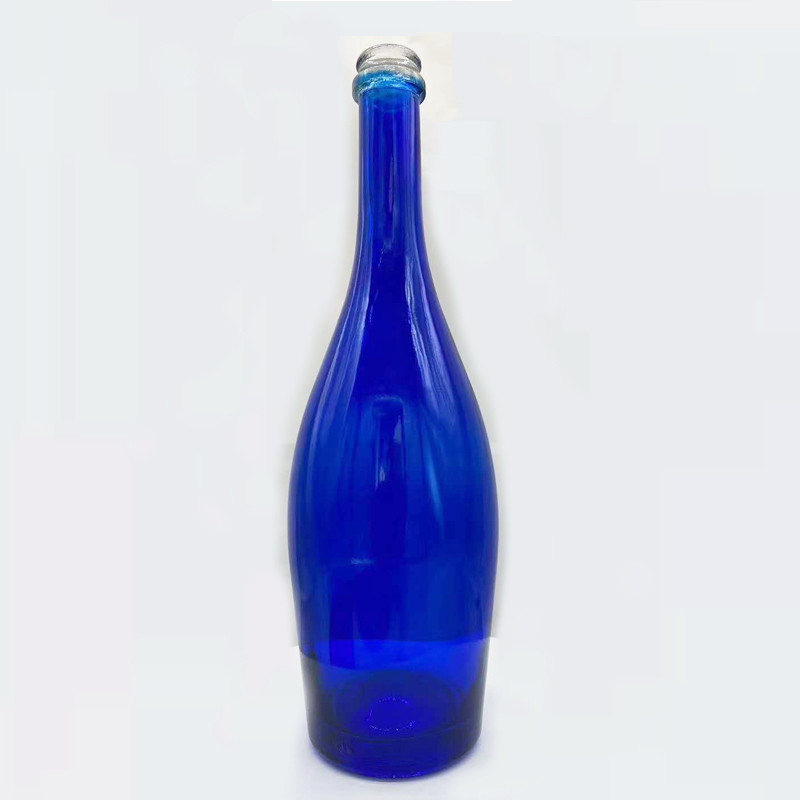 Botella de vidrio vacía para vino 1 litro de electroplata personalizada botellas de vidrio de color de licor