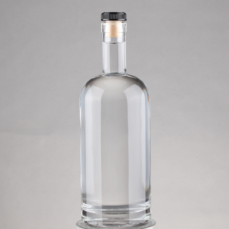Flint Vodka Whisky Cap de corcho 750 ml Botella de whisky de vidrio con material de base de corcho Vidrio